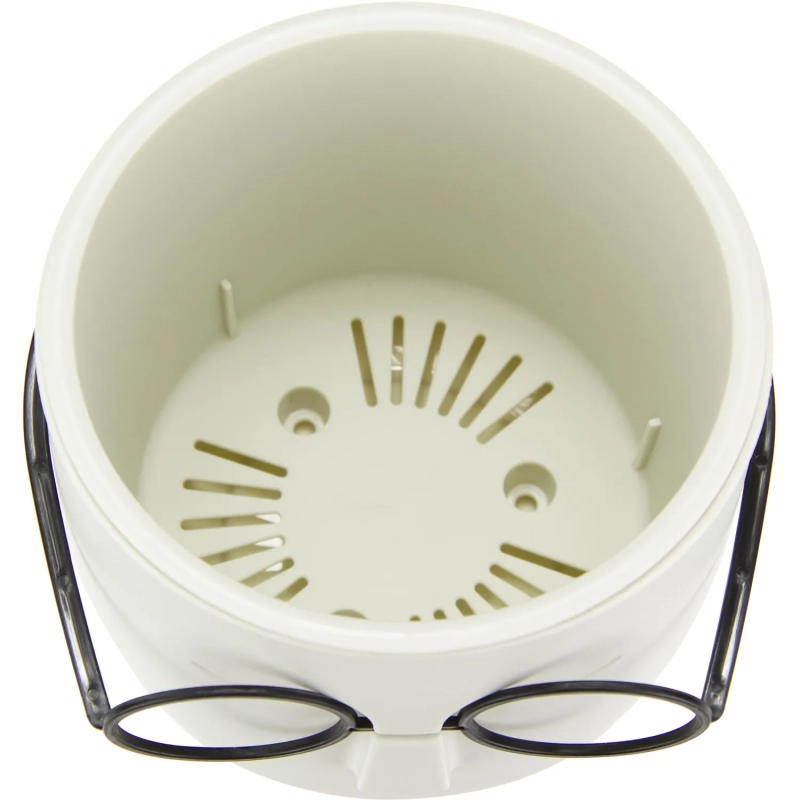 Кашпо СТИВ  D115мм 0,65л со вставкой, белый ротанг, М 3079