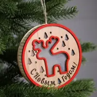 Ёлочная игрушка &laquo;Лосёнок&raquo;, 13.5&times;3 см, 1 LED, от батареек, свечение тёплое белое