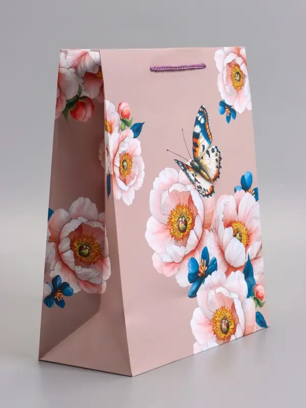 Пакет подарочный ламинированный &laquo;Бабочка&raquo;, 26&times;12&times;32 см