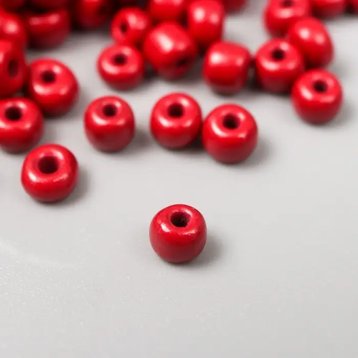 Бисер круглый 6/0  Бисер круглый 6/0 "Тёмно-красный" 20 гр