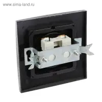 Розетка "Элект" RS 16-131-ЧС, 16 А, 250 В, одноместная, скрытая, без з/к,черная под серебро