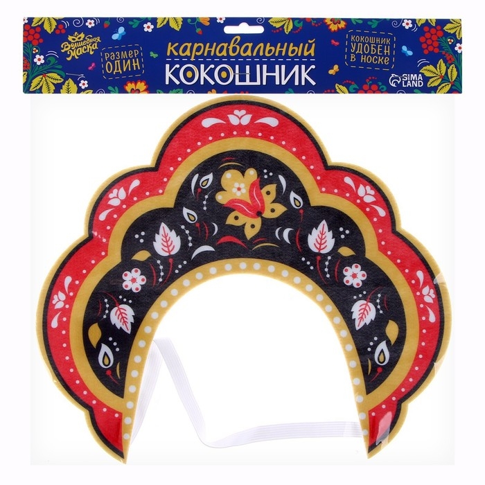 Карнавальный кокошник «Русская красавица» из фетра, с нанесением Карнавальный кокошник «Русская красавица» из фетра, с нанесением