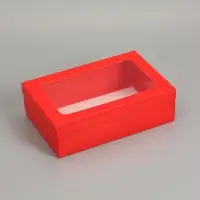 Коробка складная &laquo;Красная&raquo;, с окном  30 х  20 х 9 см