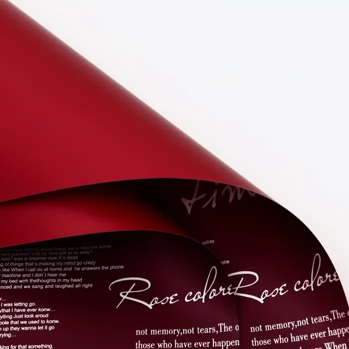 Пленка матовая для цветов «Новости Love», бургунди/вишня, 60×60 см