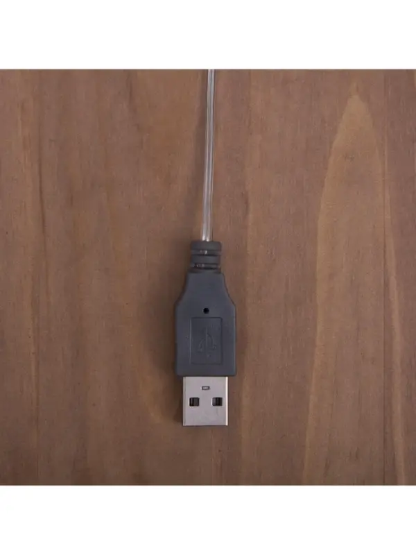 Гирлянда &laquo;Нить&raquo; 3 м с насадками &laquo;Ёлки&raquo;, IP20, прозрачная нить, 20 LED, свечение мульти (RG/RB), мигание, USB