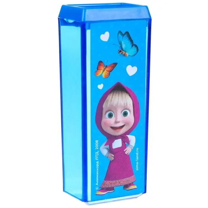 Точилка пластиковая прямоугольная, «Маша и медведь»