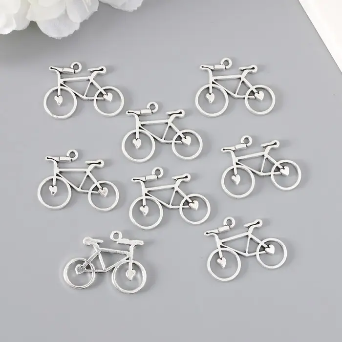 Декор металл для творчества Декор металл для творчества "Велосипед с сердцами" (А15503) 2,4х3,1 см