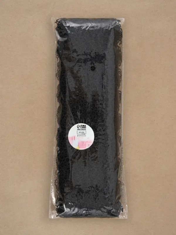 Кружево гипюровое, 80 мм, 6.8&plusmn;0.5 м, цвет чёрный