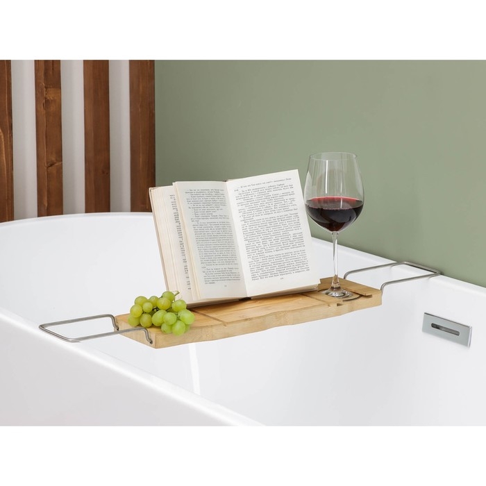 Полка для ванной SAVANNA SPA, 74-95×20,3×2,5 см, бамбук Полка для ванной SAVANNA SPA, 74-95×20,3×2,5 см, бамбук