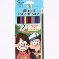 Цветные карандаши, 12 цветов, трехгранные, &laquo;Друзья&raquo;