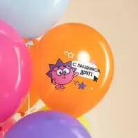 Воздушные шары латексные 12" &laquo;Смешарики, с Днем Рождения!&raquo;, 25 шт.