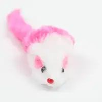 Игрушка для кошек "Малая мышь" двухцветная, 5 см, белая/розовая