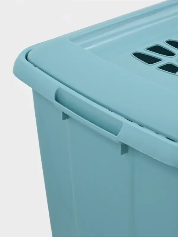 Корзина для белья с крышкой «Молетта», 60 л, 47.9×36.9×55 см, прямоугольная, бирюзовая Корзина для белья с крышкой «Молетта», 60 л, 47.9×36.9×55 см, прямоугольная, бирюзовая