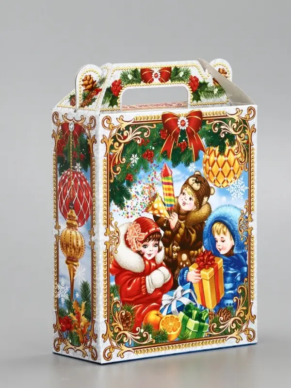 Подарочная коробка новогодняя «Дети», для сладких подарков,14×6×21 см Подарочная коробка новогодняя «Дети», для сладких подарков,14×6×21 см