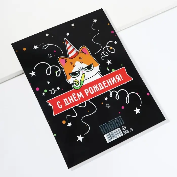 Конверт для денег, открытка на День Рождения, 6 листов, 16.5&times;21.5 см &laquo;Поздравительная&raquo;