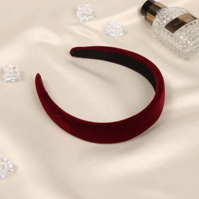 Ободок для волос Ободок для волос "Жаннет" классик бархат, 3 см, бордовый