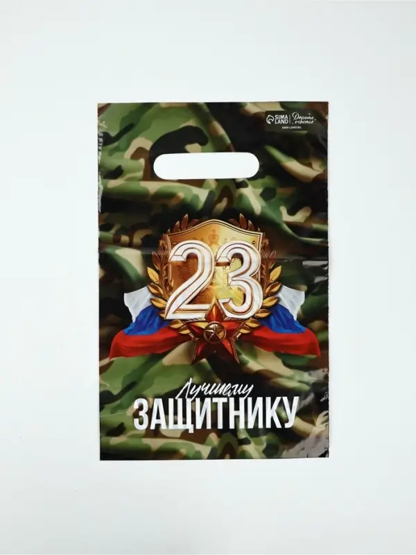 Подарочные пакеты &laquo;23 Февраля&raquo;, 10 шт., 20 х 30 см