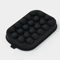 Форма для льда &laquo;Шарики&raquo;, 22 ячейки, 21&times;14&times;3.5 см, силикон, чёрная