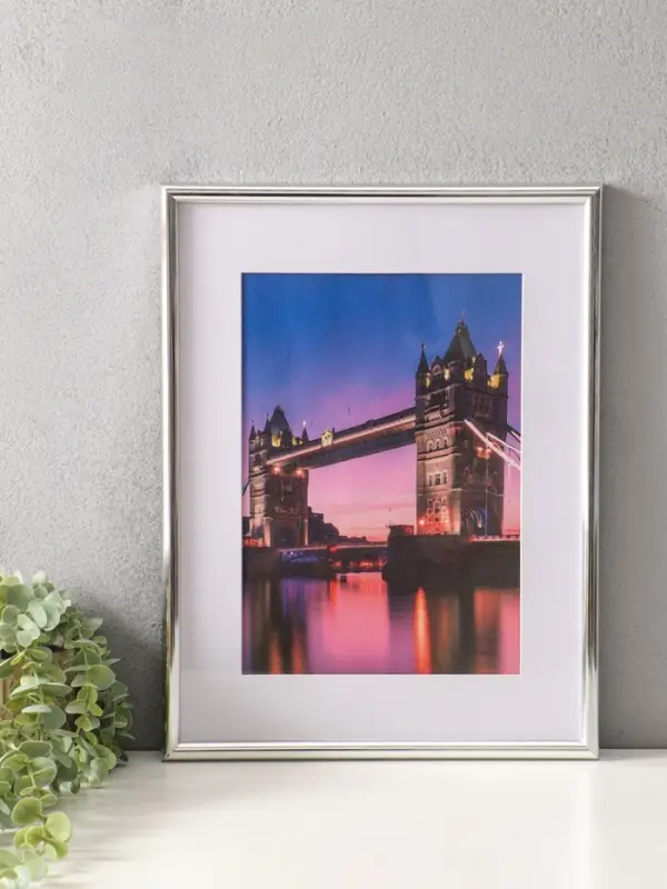 Фоторамка для фото 30х40 см, с паспарту 21х30 см, Vivo, серебро