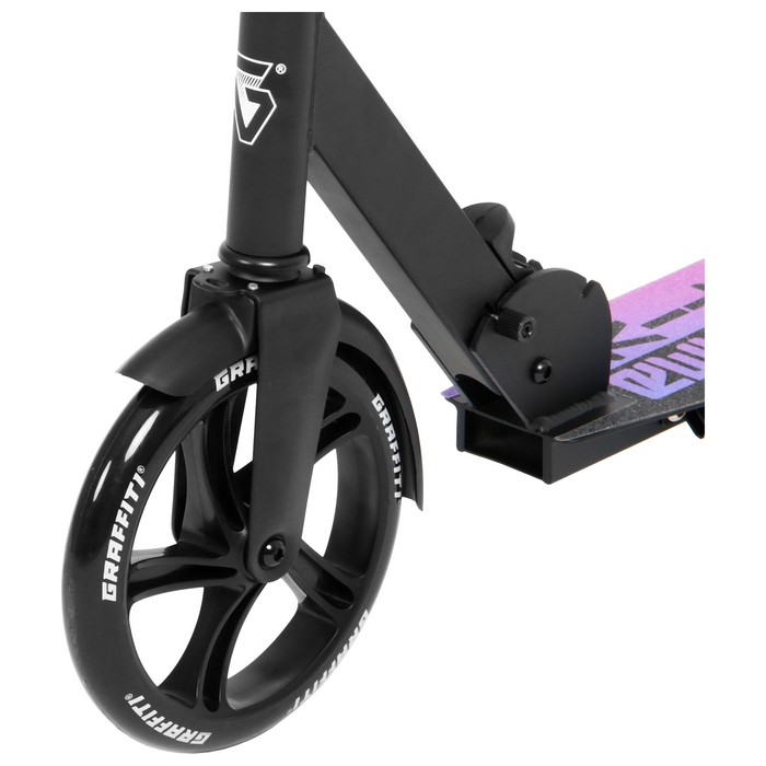 Самокат городской GRAFFITI City 200, складной, колёса PU 200 мм, ABEC 7 Carbon, цвет чёрный Самокат городской GRAFFITI City 200, складной, колёса PU 200 мм, ABEC 7 Carbon, цвет чёрный