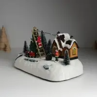Фигурка светящаяся &laquo;Дед Мороз украшает ёлочку&raquo;, крутящаяся, 26.5&times;16&times;17.5 см