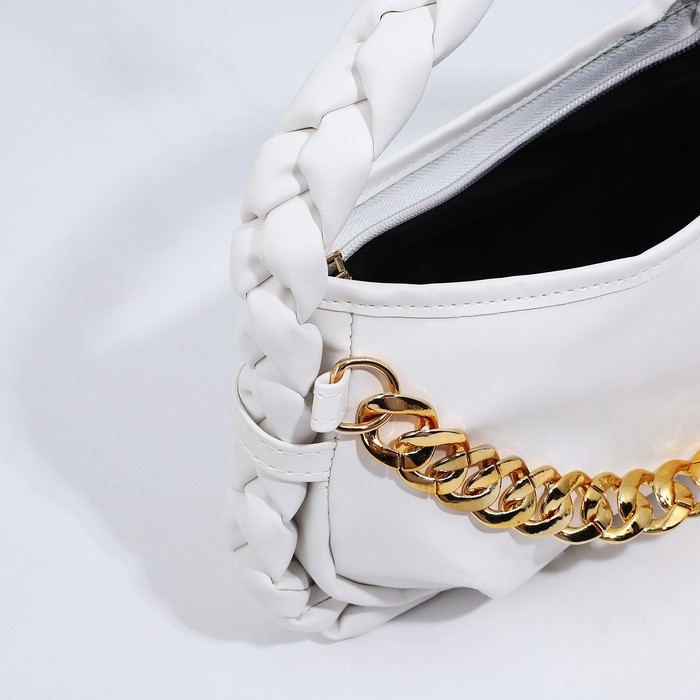 Сумка-багет на молнии, цвет белый Сумка-багет на молнии, цвет белый