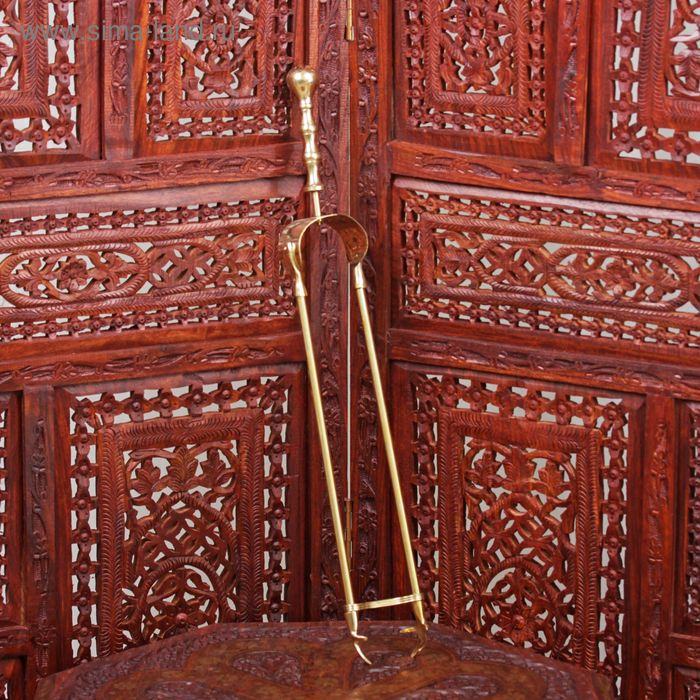 Каминный набор латунь "Царский" (4 предмета) 12,5х12,5х60 см