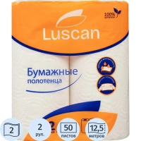 Полотенца бумажные LUSCAN 2-сл.,с тиснением, 2рул./уп.