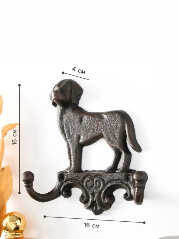 Крючки настенные &laquo;Собака&raquo;, ключница декоративная, чугун, 16&times;4&times;16 см