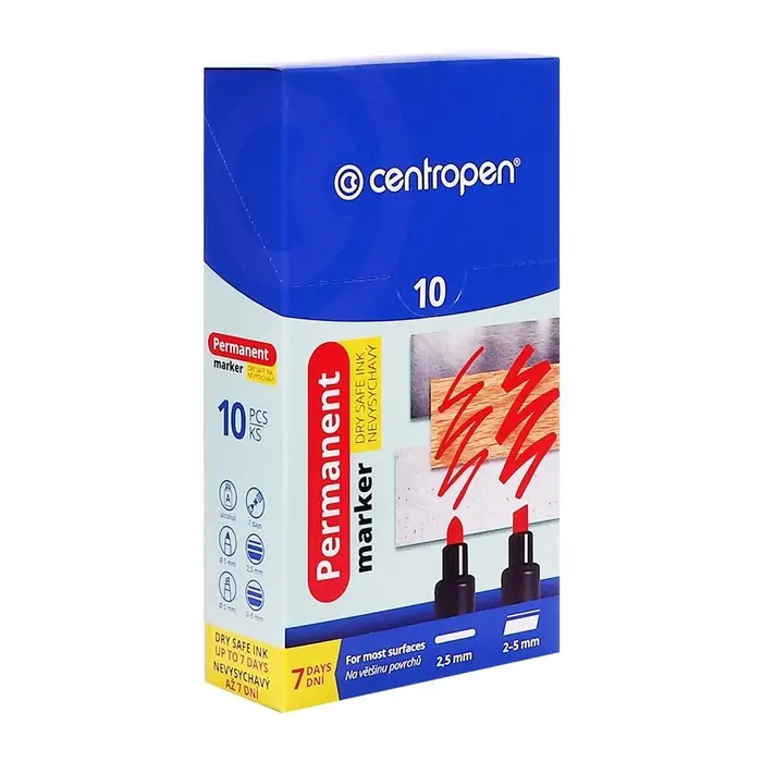 Маркер перманентный Centropen 8510, чёрный, узел 5.0 мм, линия 2.5 мм