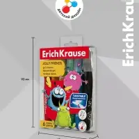 Гелевые мелки 6 цв ErichKrause Jolly Friends, с европодвесом