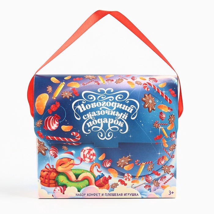 Новогодний подарок, сладкий, детский «Сказочный подарок», конфеты + мягкая игрушка, 250 г Новогодний подарок, сладкий, детский «Сказочный подарок», конфеты + мягкая игрушка, 250 г