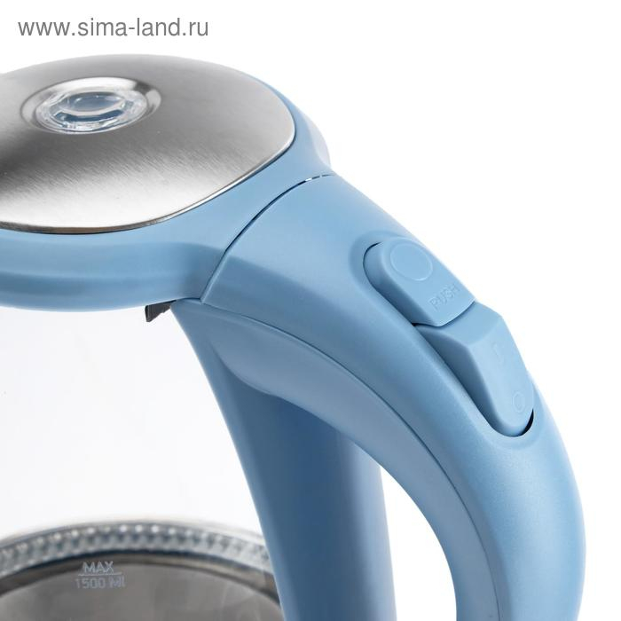 Чайник электрический ENERGY E-279, стекло, 1.5 л, 2200 Вт, голубой Чайник электрический ENERGY E-279, стекло, 1.5 л, 2200 Вт, голубой