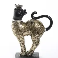 Фигурка полистоун &laquo;Чёрная кошка с бабочкой на носу&raquo;, 16&times;6&times;21.5 см
