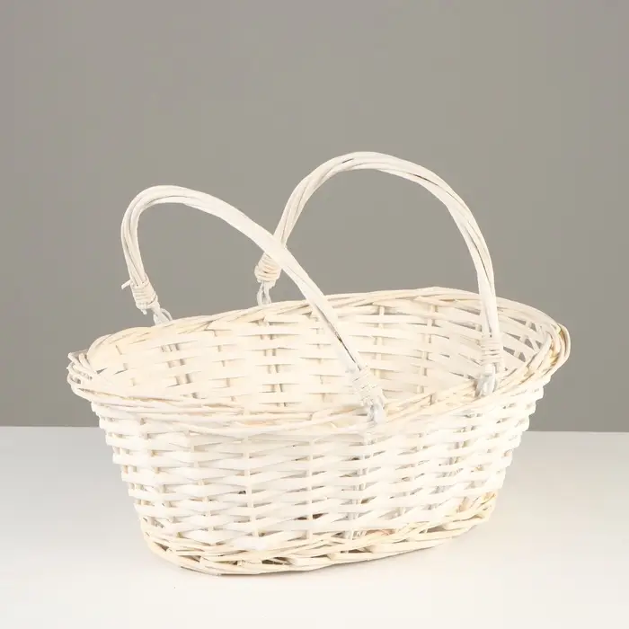 Корзина плетёная для хранения, 32&times;25&times;13 см, подвижные ручки h=10 см, ива