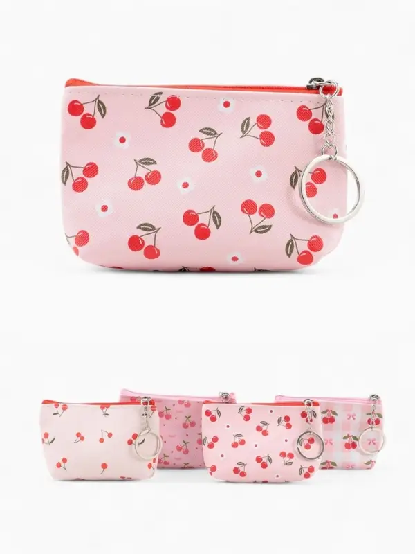 Кошелёк маленький &laquo;Вишня&raquo;, монетница на молнии, 10.5&times;2.5&times;8 см, МИКС