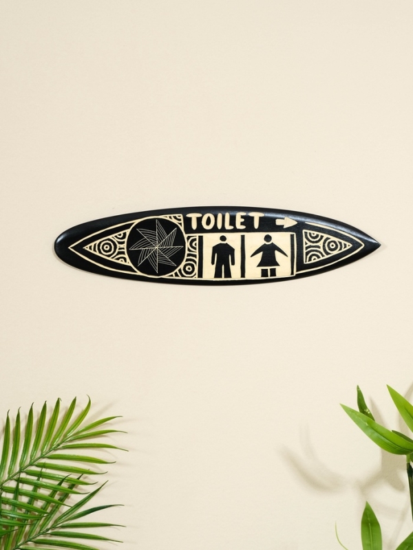 Панно  Панно "Доска для сёрфа "Туалет" дерево 40х11 см