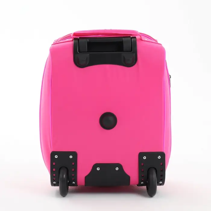 Чемодан на колёсах малый 16" на молнии, розовый