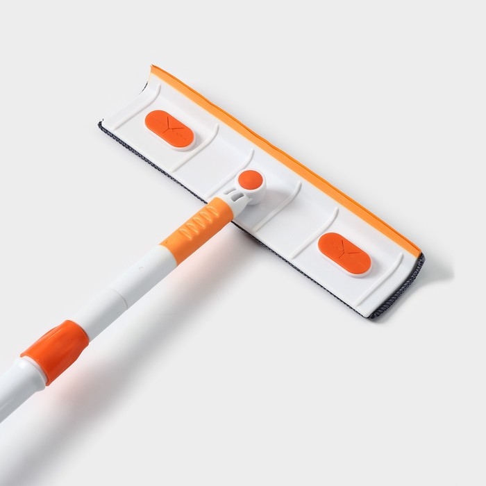 Щётка для окон Raccon, фиксатор, стальная телескопическая ручка 93(137) см, насадка из микрофибры 28×7 см Щётка для окон Raccon, фиксатор, стальная телескопическая ручка 93(137) см, насадка из микрофибры 28×7 см