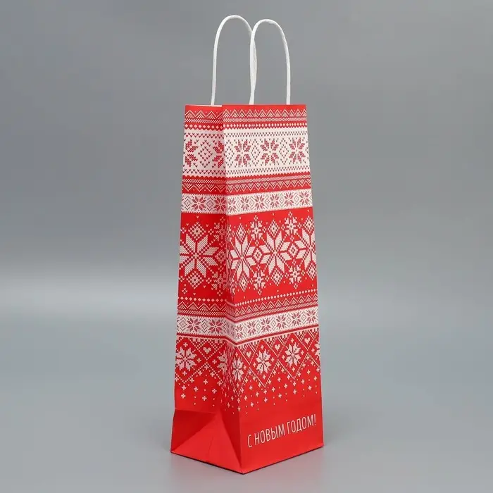 Пакет под бутылку «Морозко», 13 x 36 x 10 см