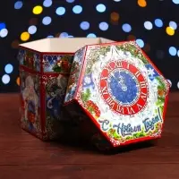 Подарочная коробка "Новогодние часики" 18 x 18 x 14 см Подарочная коробка "Новогодние часики" 18 x 18 x 14 см