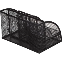 Подставка-органайзер 7отд 125x220x140мм с выдв.ячейкой металл сетка черн