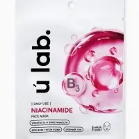 Маска для лица тканевая с ниацинамидом, упругость и эластичность, ULAB