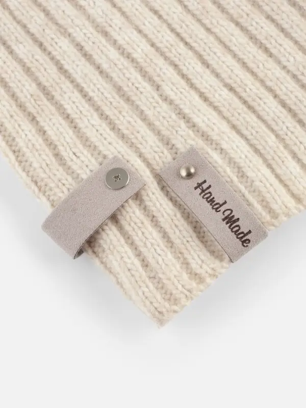 Бирка с кнопкой Hand made, 8&times;1.5 см, 10 шт., серая