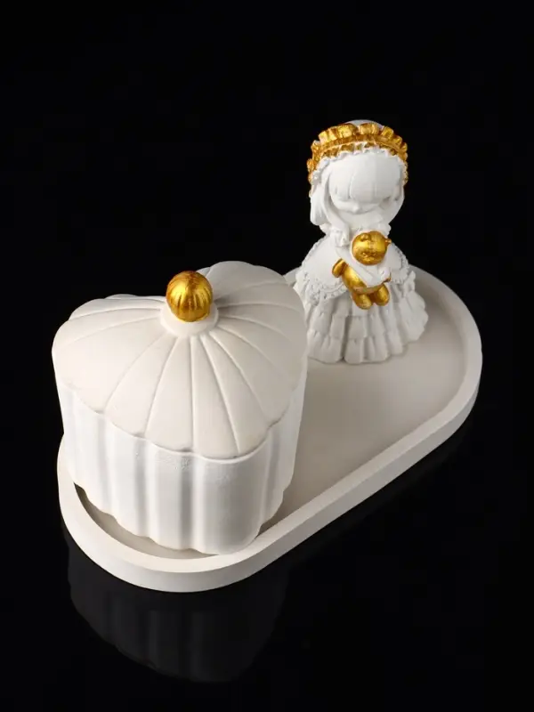 Набор шкатулка и фигура на подносе, 12х20х10 см Набор шкатулка и фигура на подносе, 12х20х10 см