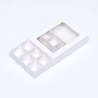 Коробка для 12 конфет, 11.5&times;8.7&times;2.5 см, Тонкие разделители, белый