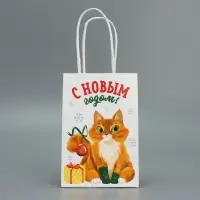 Пакет подарочный новогодний крафтовый «С Новым годом», 15 х 10 х 6 см Пакет подарочный новогодний крафтовый «С Новым годом», 15 х 10 х 6 см