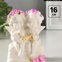 Фигурка гипс &laquo;Ангелочки с замком и ключиком&raquo;, 16&times;11 см, белый с росписью