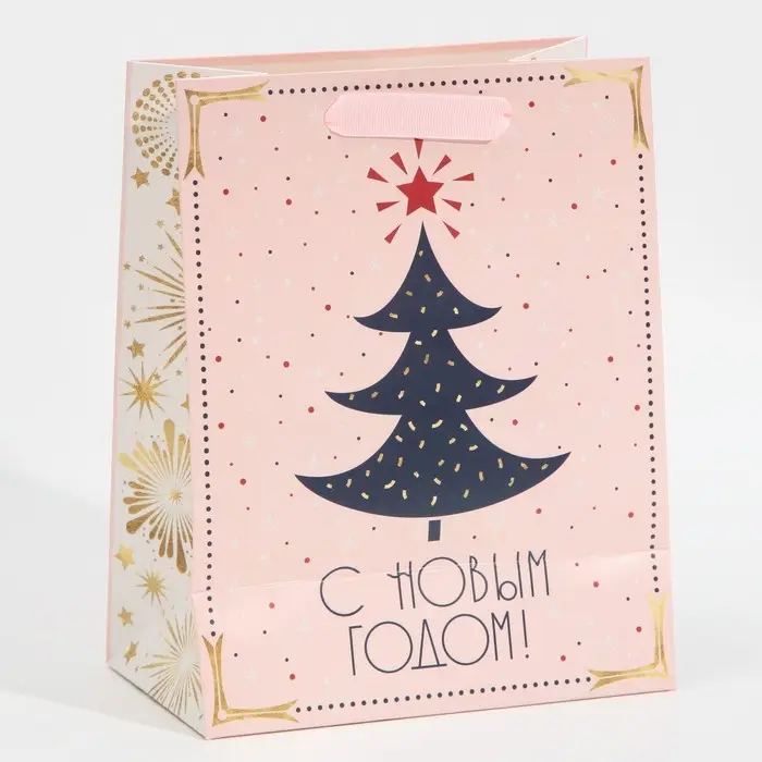 Пакет подарочный новогодний ламинированный «Салют», MS 18 х 23 х 10 см Пакет подарочный новогодний ламинированный «Салют», MS 18 х 23 х 10 см