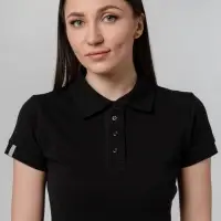 Рубашка поло женская Virma Premium Lady, черная, размер M